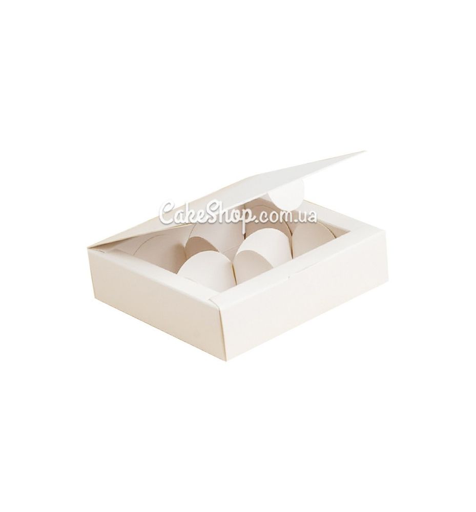 Коробка на 4 цукерки Біла, 11х11х3 см - фото