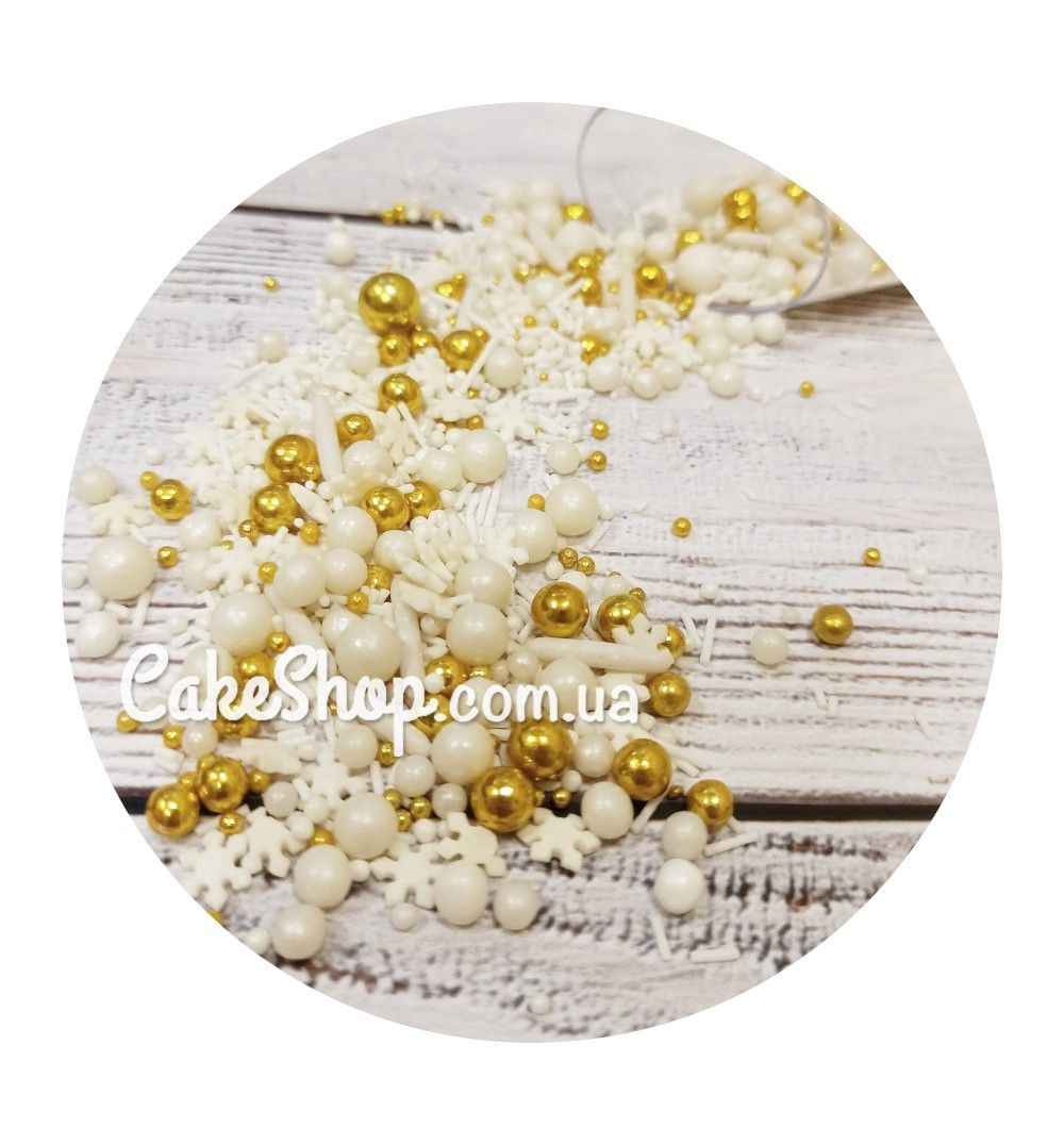 ⋗ Посыпка сахарная с палочками SP Первый снег, 50г купить в Украине ➛ CakeShop.com.ua, фото