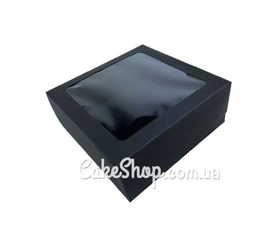 ⋗ Коробка для десертів, 15х15х6 см з вікном Чорна купити в Україні ➛ CakeShop.com.ua, фото