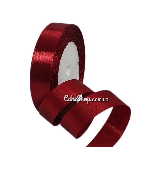 ⋗ Лента атласная Бордовая  12 мм купить в Украине ➛ CakeShop.com.ua, фото