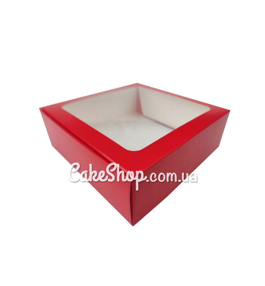 Коробка для пряників з вікном Червона, 15х15х5 см - фото