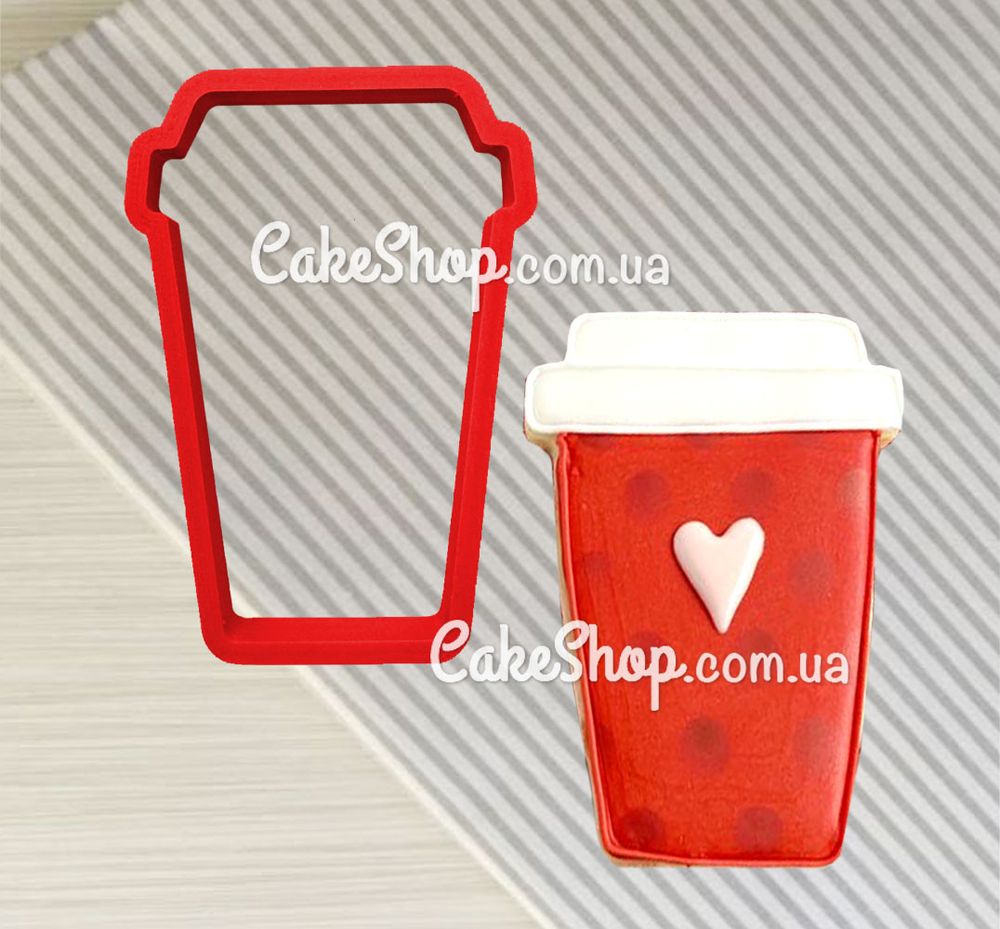 Вырубка пластиковая Стакан кофе любовь - фото
