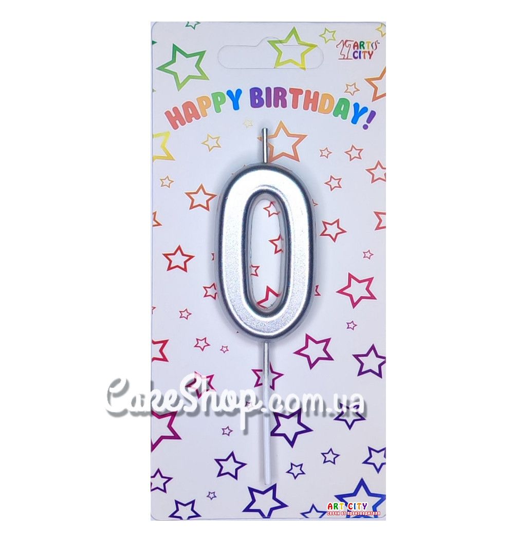 ⋗ Тортова свічка цифра Металізована срібло - 0 купити в Україні ➛ CakeShop.com.ua, фото