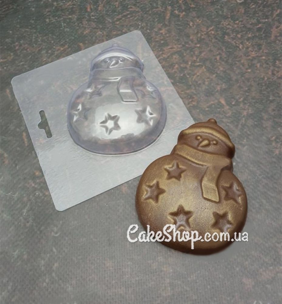 Пластиковая форма для шоколада Игрушка-неваляшка Снеговик - фото