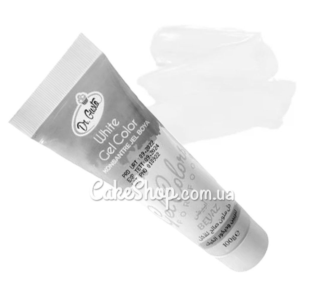 ⋗ Гелевий барвник Dr. Gusto білий (White), 100 г УЦІНКА купити в Україні ➛ CakeShop.com.ua, фото