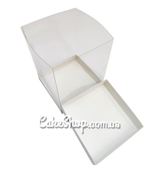 ⋗ Коробка Белая 15х15х20 см, с прозрачной серединой купить в Украине ➛ CakeShop.com.ua, фото