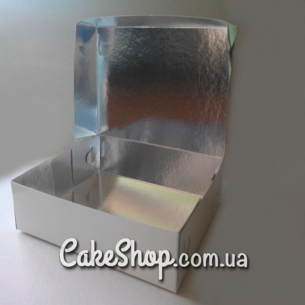 ⋗ Коробка для десертів двустороння Срібло-Бла 19*16*6 купити в Україні ➛ CakeShop.com.ua, фото