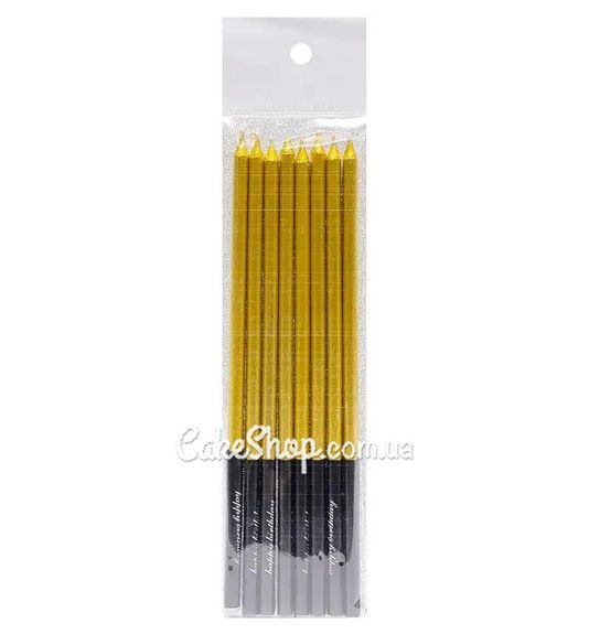 ⋗ Свічки тортові Олівець золото, 13 см купити в Україні ➛ CakeShop.com.ua, фото