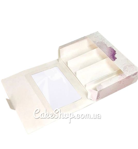 ⋗ Коробка для эклеров и пирожных Эскимо с окном Пудра, 21х15х5 см купить в Украине ➛ CakeShop.com.ua, фото
