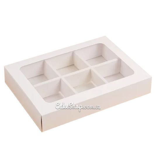 ⋗ Коробка для моти, макаронс, конфет Белая, 15,5х21,5х3,5 см купить в Украине ➛ CakeShop.com.ua, фото