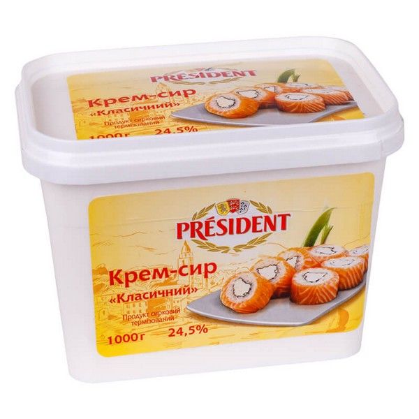 ⋗ Крем-сыр творожный Президент 24%, 1 кг купить в Украине ➛ CakeShop.com.ua, фото
