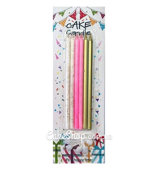 ⋗ Свечи тортовые Бело-золотые купить в Украине ➛ CakeShop.com.ua, фото