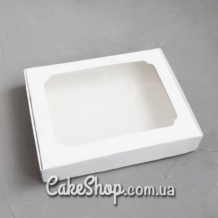 ⋗ Коробка для пряників з фігурним вікном Біла, 15х20х3 см купити в Україні ➛ CakeShop.com.ua, фото