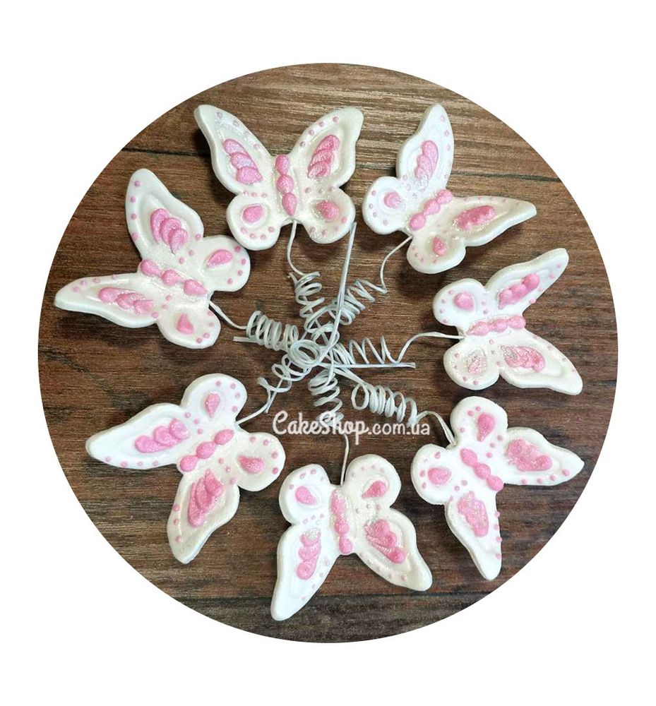 Сахарные фигурки Весенние бабочки белые ТМ Сладо - фото