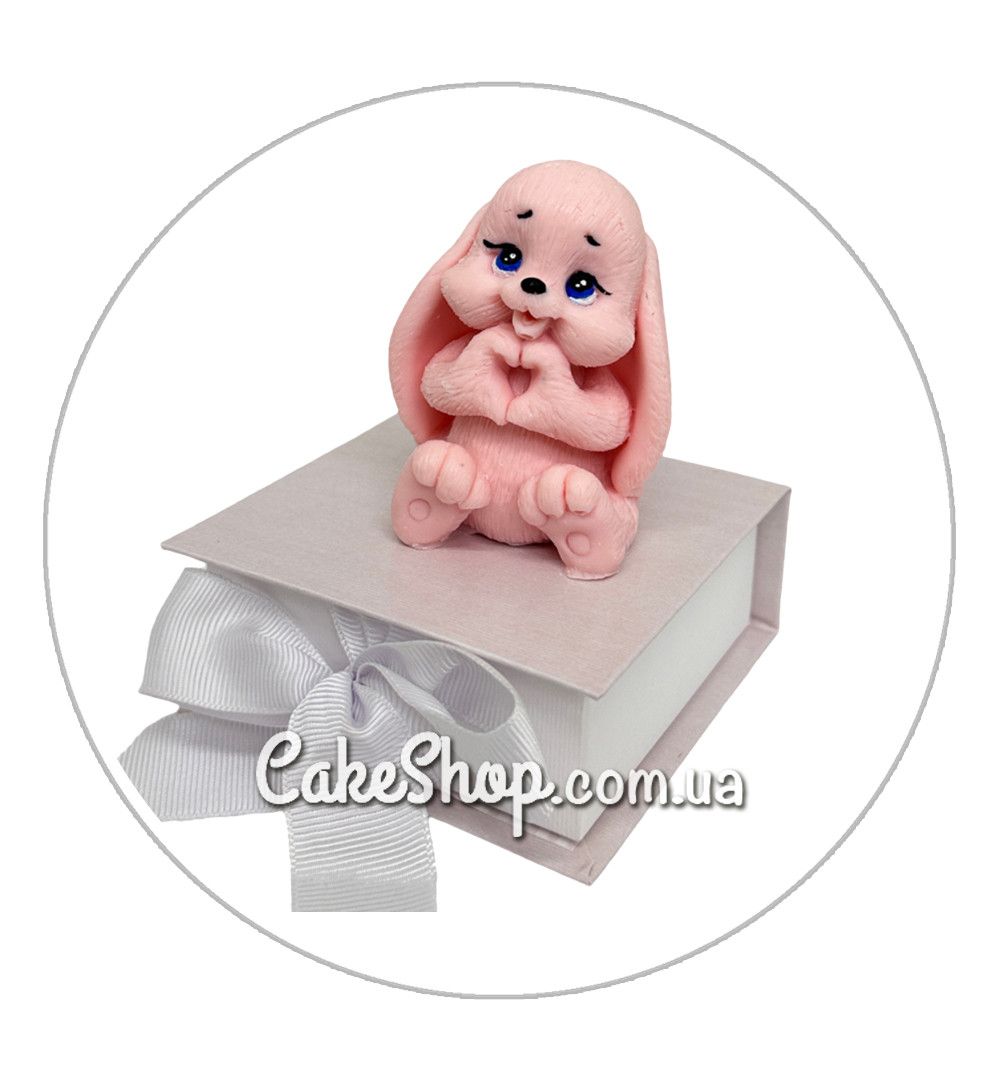 ⋗ Шоколадна фігурка Зайчик з сердечком рожевий ТМ Сладо купити в Україні ➛ CakeShop.com.ua, фото