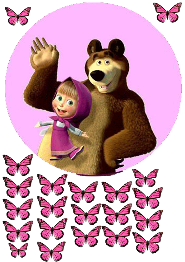 ⋗ Вафельная картинка Маша и Медведь 5 купить в Украине ➛ CakeShop.com.ua, фото
