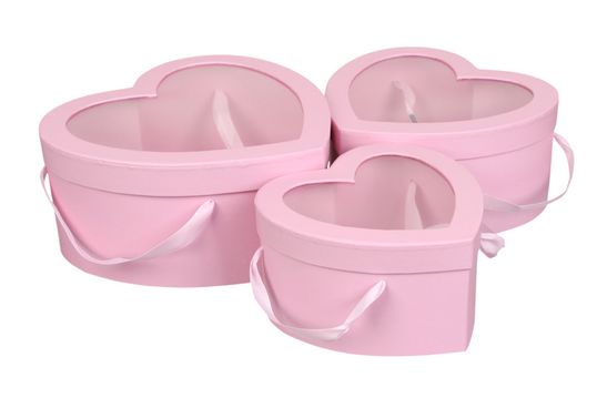 ⋗ Коробка Сердце с ручками, 26,4х25,4х12 см Розовая купить в Украине ➛ CakeShop.com.ua, фото