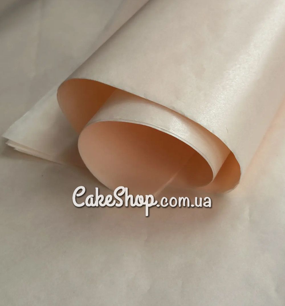 ⋗ Папір тішью щільний Pale peach з перламутром, 10 аркушів купити в Україні ➛ CakeShop.com.ua, фото