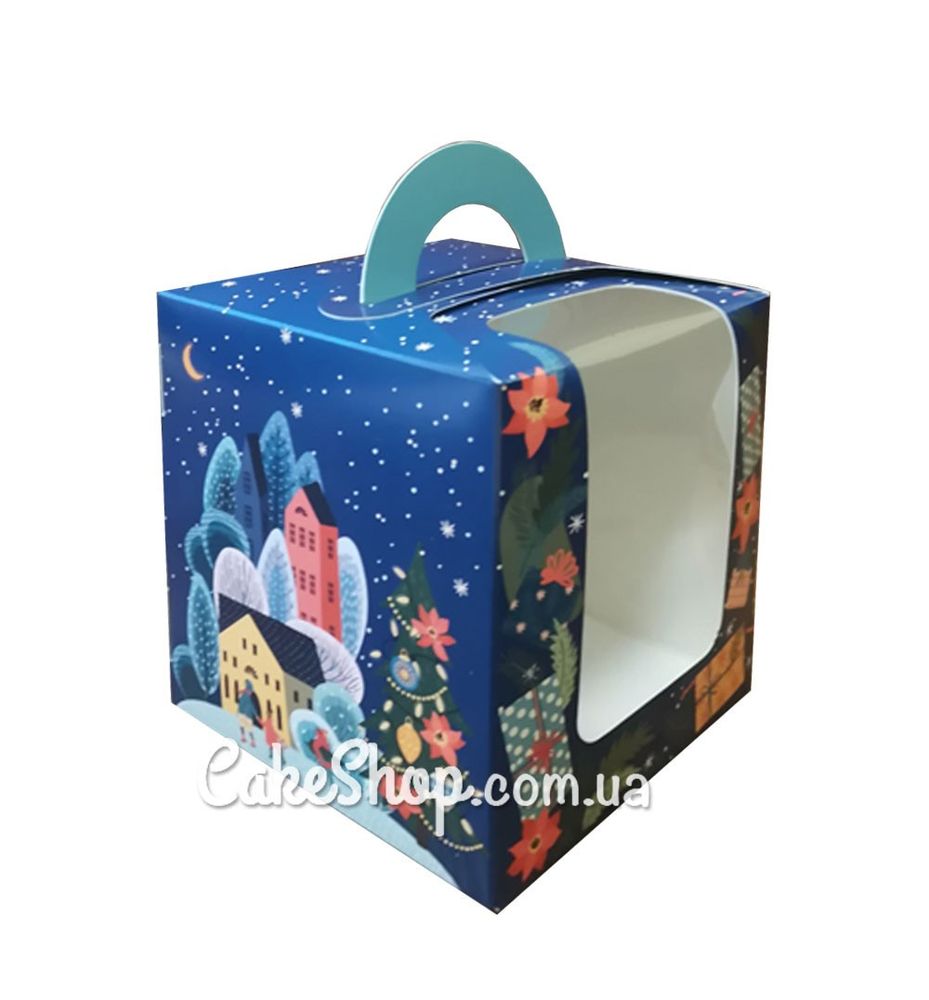 Коробка для бенто-торта с ручкой Новогоднее письмо, 11,5х11,5х12 см - фото