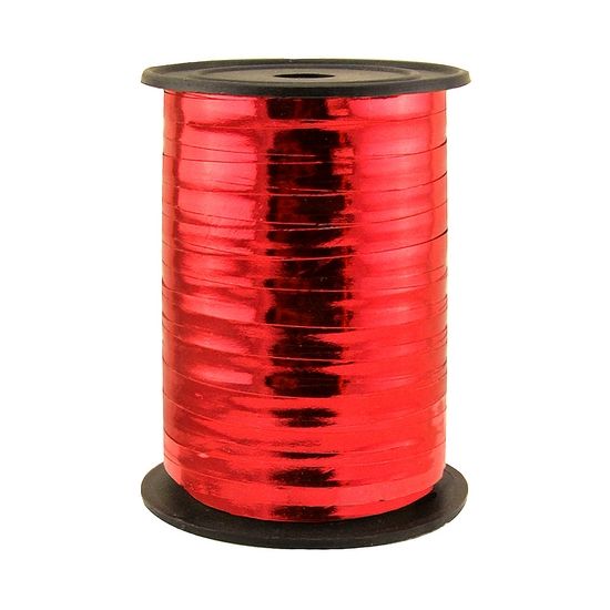Стрічка пакувальна металізована колір червоний - фото