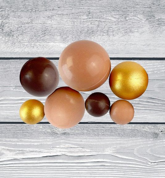 ⋗ Сфера шоколадная SD Бежево-коричневая-золотая купить в Украине ➛ CakeShop.com.ua, фото