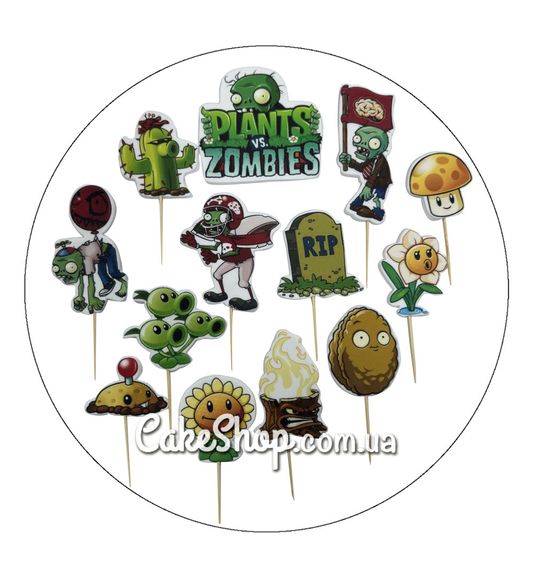 ⋗ Цукрові фігурки топери MAXI Зомбі проти рослин ТМ ДімК купити в Україні ➛ CakeShop.com.ua, фото