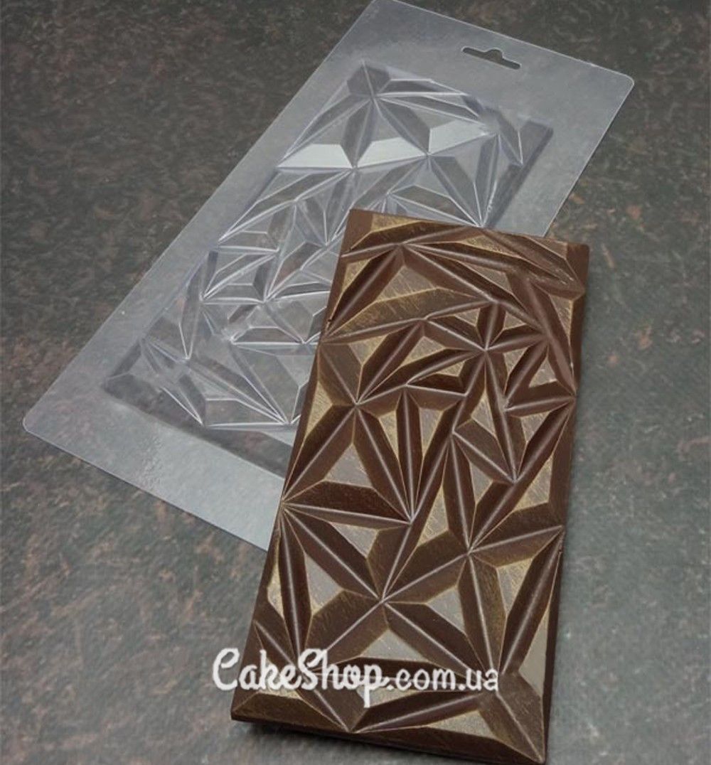 ⋗ Пластиковая форма для шоколада плитка Треугольные дольки купить в Украине ➛ CakeShop.com.ua, фото
