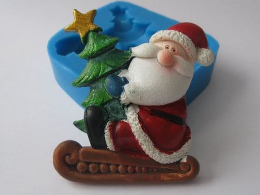 ⋗ Силиконовый молд Санта с ёлкой купить в Украине ➛ CakeShop.com.ua, фото