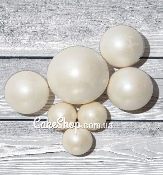 ⋗ Сфера шоколадна перламутрова Біла ТМ Сладо, 7шт купити в Україні ➛ CakeShop.com.ua, фото