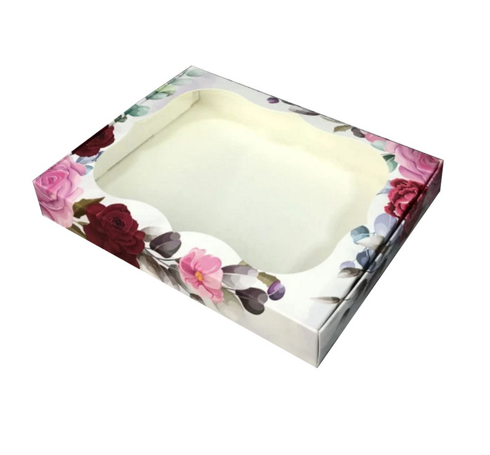 Коробка для пряників з фігурним вікном Троянда, 15х20х3 см - фото