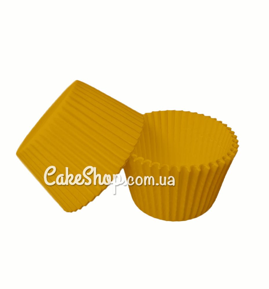 Бумажные формы для кексов 4,5х3,5 Желтые, 50 шт - фото