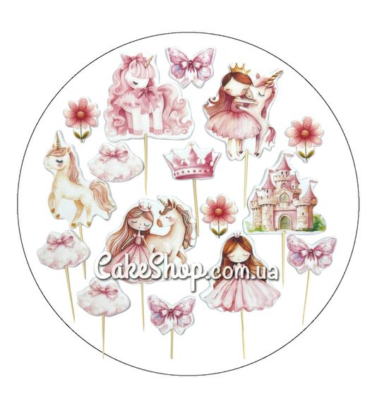 ⋗ Цукрові фігурки топери MAXI Принцеси з Єдинорогом ТМ ДімК купити в Україні ➛ CakeShop.com.ua, фото