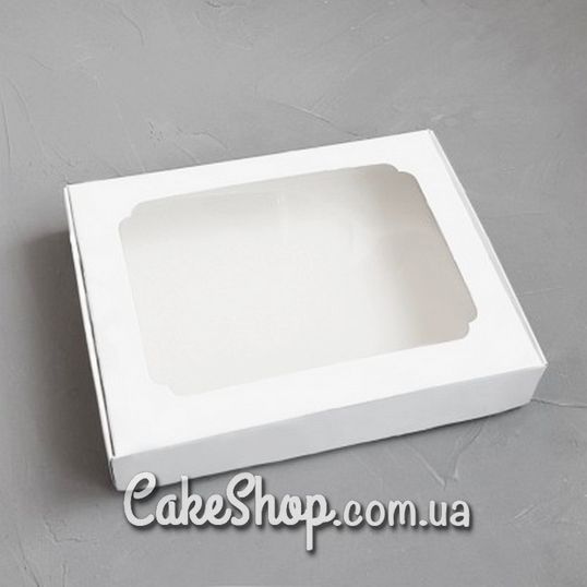⋗ Коробка для пряников с фигурным окном Белая, 15х20х3 см купить в Украине ➛ CakeShop.com.ua, фото