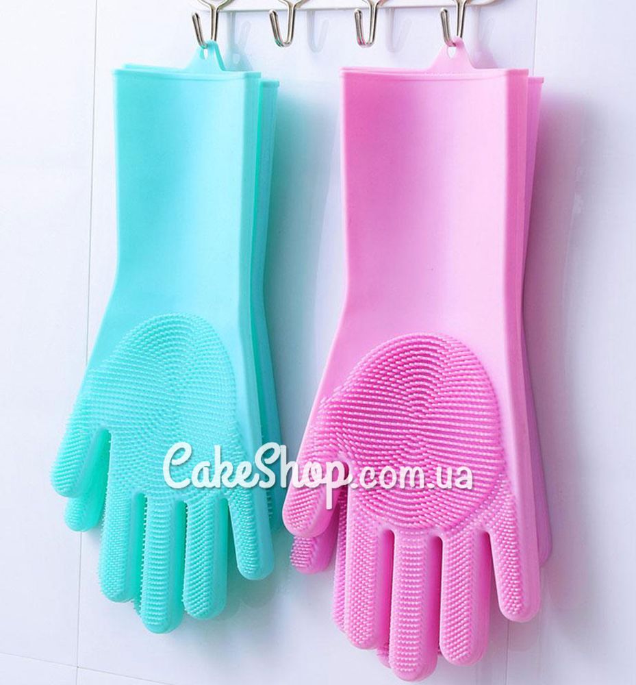 Перчатка-губка кухонная силиконовая для мытья (2шт) - фото