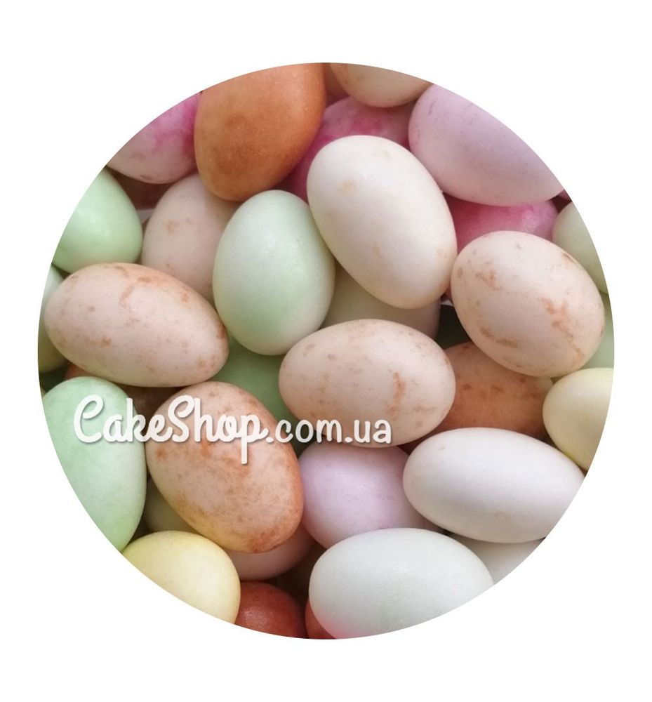 Декор з білого шоколаду з мигдалем Перепелині яйця - фото