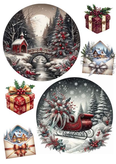 ⋗ Цукрова картинка Різдвяна 2 купити в Україні ➛ CakeShop.com.ua, фото