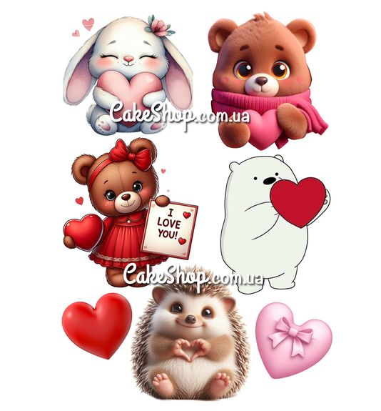 ⋗ Вафельная картинка День Влюбленных 3 купить в Украине ➛ CakeShop.com.ua, фото