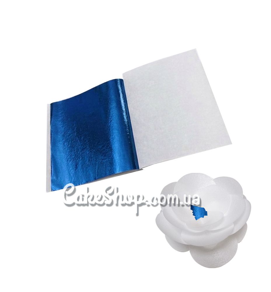 Поталь синяя 80х85 мм, 5 листов - фото