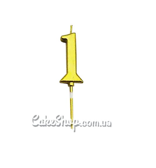 ⋗ Свічка цифра для бенто-торта Золото - 1 купити в Україні ➛ CakeShop.com.ua, фото