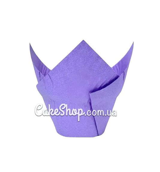⋗ Форма бумажная для кексов Тюльпан с бортом фиолетовая, 10 шт купить в Украине ➛ CakeShop.com.ua, фото