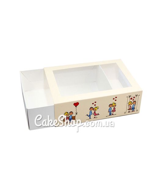 ⋗ Коробка-пенал с окном КОХАННЯ ЦЕ..., 11,5х15,5х5 см купить в Украине ➛ CakeShop.com.ua, фото