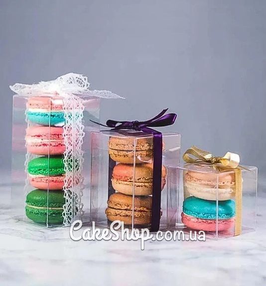 ⋗ Коробка прозора для моті, макаронс 6,5х6,5х6,5 смкупити в Україні ➛ CakeShop.com.ua, фото