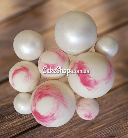 ⋗ Сфера шоколадная IR Белая жемчужина-розовая волна купить в Украине ➛ CakeShop.com.ua, фото