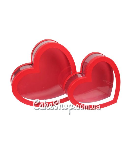 ⋗ Коробка  Серце з вікном, 28х25,2х10,1 см Червона купити в Україні ➛ CakeShop.com.ua, фото