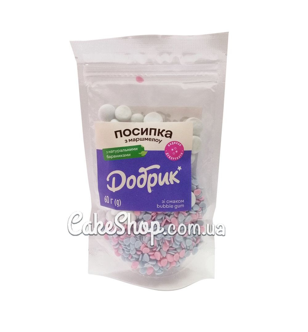 ⋗ Посипка фігурна зі смаком Babble gum та маршмелоу Добрик, 60 г купити в Україні ➛ CakeShop.com.ua, фото