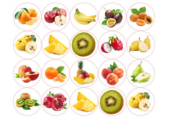 ⋗ Вафельная картинка для капкейков Фрукты 2 купить в Украине ➛ CakeShop.com.ua, фото