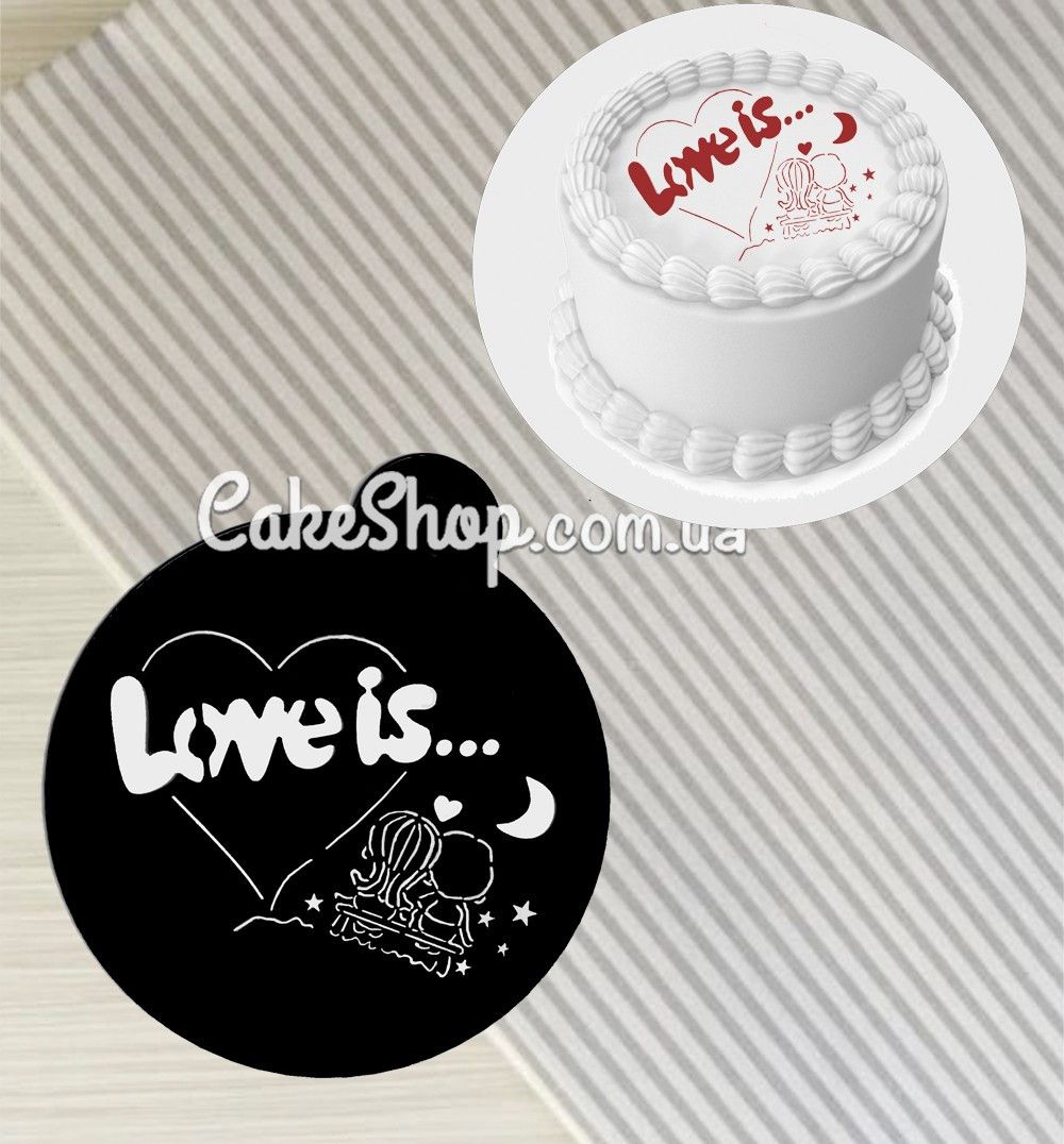 ⋗ Трафарет для тортів, пряників, кави Love is купити в Україні ➛ CakeShop.com.ua, фото