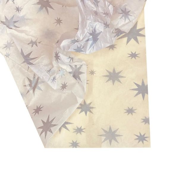 ⋗ Папір тішью зірка срібло, 10 аркушів купити в Україні ➛ CakeShop.com.ua, фото