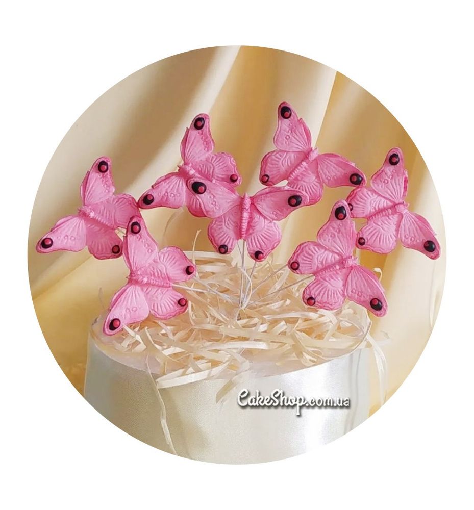 Сахарные фигурки Бабочки моно розовые ТМ KD - фото