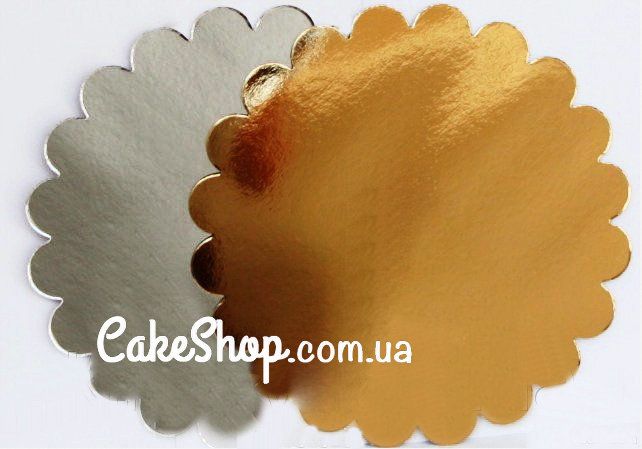 ⋗ Подложка под торт Цветок, 21 см Золото-Серебро купить в Украине ➛ CakeShop.com.ua, фото